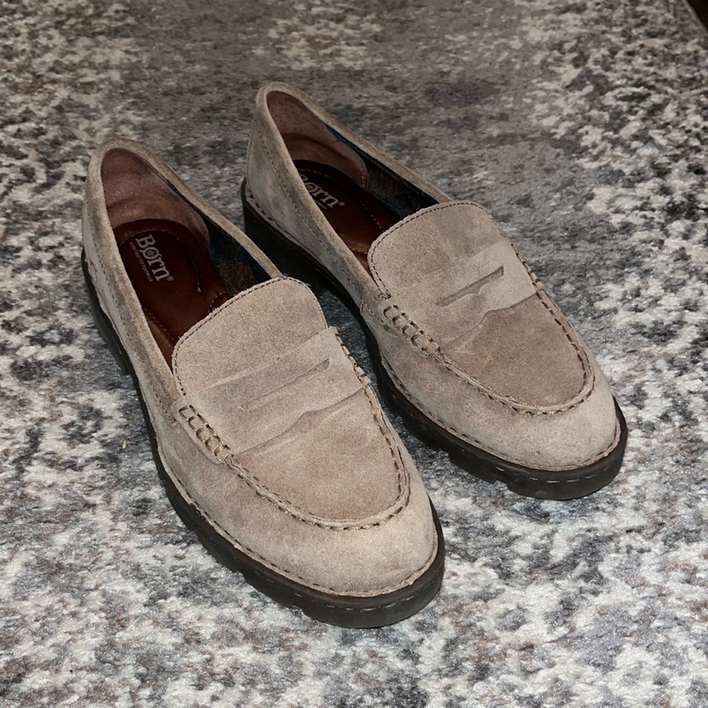 Born Loafers in Taupe Suede